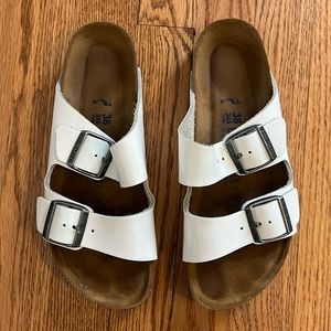 Birkenstock Sandals size 38 white patent leather